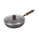 thumbnail image 5 of Sartén wok de hierro con mango de madera sin revestimiento para cocinas de gas, inducción eléctrica, agarre cómodo, sartén antiadherente para saltear Diámetro 28cm, 5 of 8