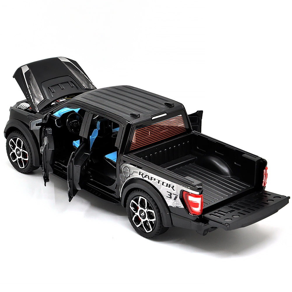 1: 20 Suitable for Ford Raptor F150 alloy die-casting metal car model, with sound, light and rebound functions, children's toy car collection, boys' birthday gift
