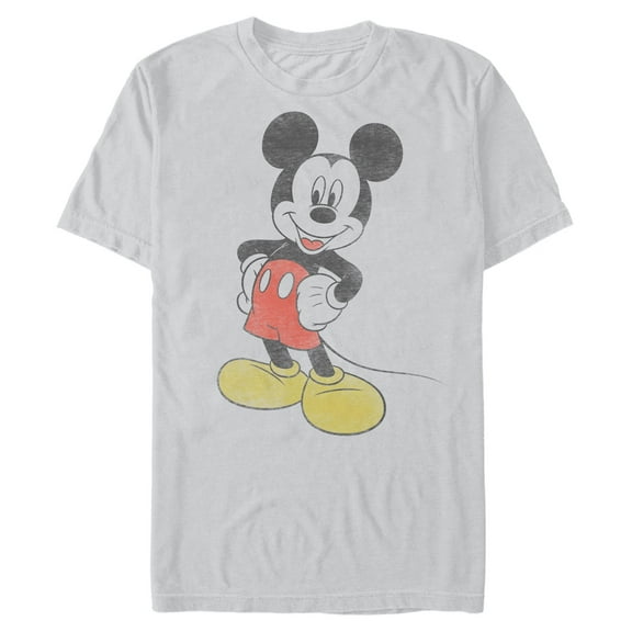 Mens Mickey & Friends Distressed Power Pose Mickey T Shirt