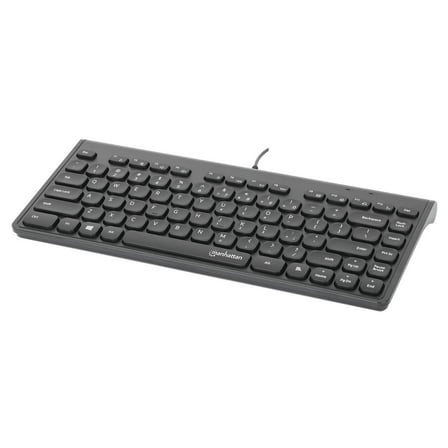 Manhattan Slim Wired USB Mini Keyboard for PC and Laptop, Black, 180702