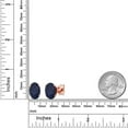 thumbnail image 2 of Gem Stone King 2.00 Ct Oval 7x5mm Blue Sapphire Brass Rose Gold Plated Brass Stud Earrings for Women Men, 2 of 2