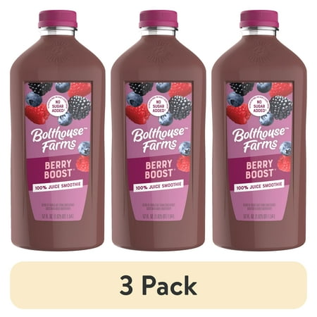 (3 pack) Bolthouse Farms Berry Boost Fruit Juice Smoothie, 52 oz