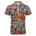 thumbnail image 4 of The World's Flags Men Zipper T-shirt Summer Casual Short Sleeve T-shirt Top, 4 of 7