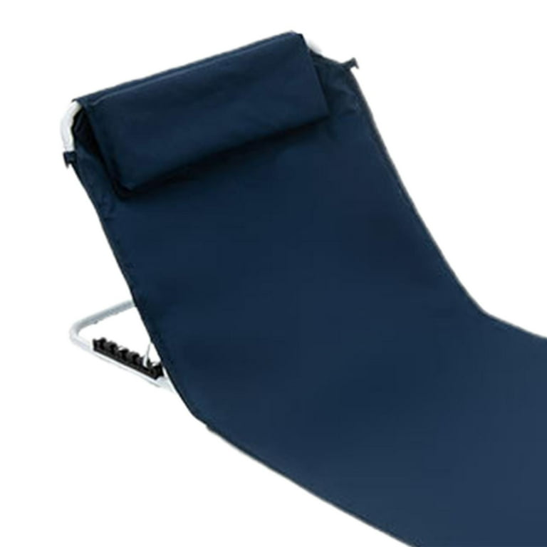 Lightweight Beach Chair and Tote Portable Beach Lounger Great Tanning Mat for SunbathingCompact Traveling Chair Easy to Fold and Carry Dark Blue