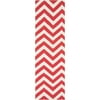 Libby Langdon Laughlin Hand Woven Chic Chevron Flatweave Wool Runner, Cherry