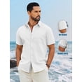 thumbnail image 4 of COOFANDY Men Linen Shirt Lightweight Beach Shirt Button Up Shirts for Men Summer Beach Outfit, 4 of 6