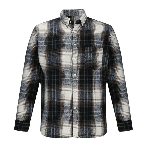 Mens Sweatshirt Under $10 Men's Flannel Shirts Button Down Plaid Shirt Jacket for Men Flannel Shirt Jacket with Pockets