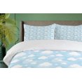 thumbnail image 4 of Ambesonne Blue Sky Duvet Cover Sets, Rhythmic Clouds Graphic, 2-Queen, Pale Blue White, 4 of 7