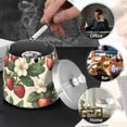 thumbnail image 4 of Yayeee Ashtray with Lid for Cigarette Smokeless Stainless Steel Home Ash Holder, Beige Strawberry, 4 of 7