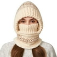 thumbnail image 4 of KANG Winter Knitted Hat With Scarf For Warm Fleece Lined Ear Trapper Cap Cold Weather With Neck For Outdoor Activities Beige One Size, 4 of 6