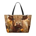 thumbnail image 2 of Disketp Vintage Sunflower Cow Bolsa de Playa de Gran Capacidad, Bolso Impermeable y a Prueba de Arena para Mujer, Ideal para Playa, Piscina y Natación, 2 of 7