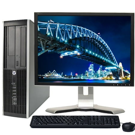 Refurbished HP Elite Windows 10 Pro Desktop Computer with an Intel Quad Core i5 CPU 4GB RAM 500GB HD DVD-RW Wifi and a 19