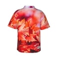 thumbnail image 3 of Daiia Autumn Maple Leaves Hawaiian Shirt for Men Gentle Cotton Regular Short Sleeve Casual-Large, 3 of 9