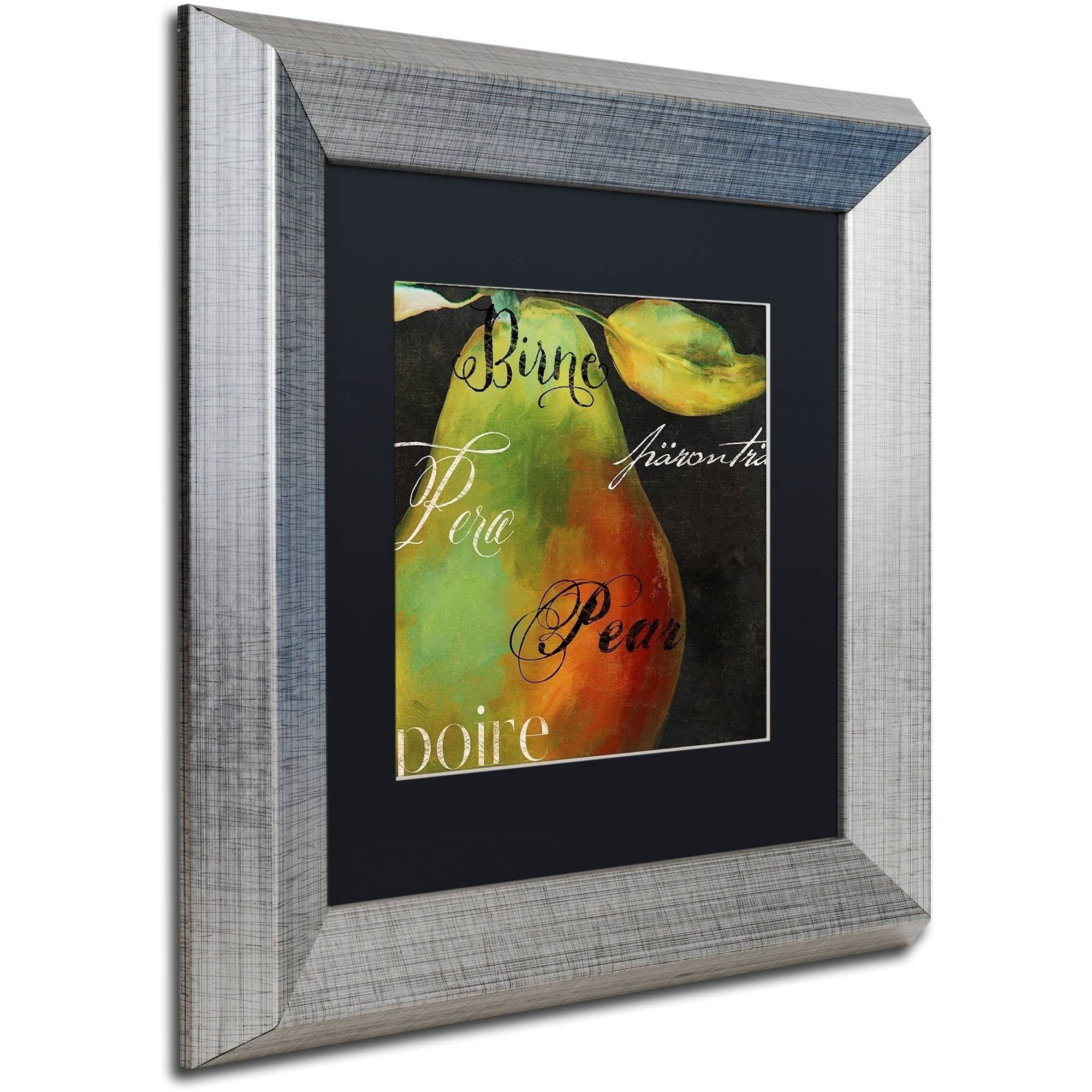 Trademark Fine Art "Painted Pear I" Canvas Art by Color Bakery Black Matte, Silver Frame