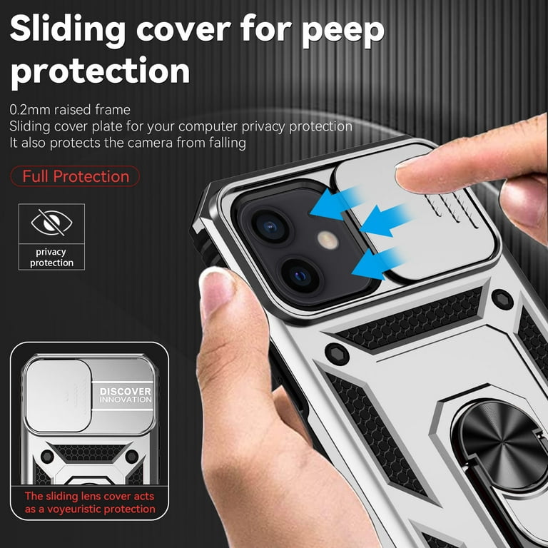 Full Protection With Mobile Phone Protective Film Slide Camera Lens Phone  Case For iPhone 14 Pro Max In Gray