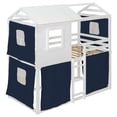 thumbnail image 5 of Newest Twin House Bed with Tent, Treehouse Style Solid Wood Frame with Guardrails, Blue, 5 of 13