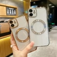 thumbnail image 2 of Compatible with iPhone 12 Magnetic Clear Case,Luxury Plating Bling Transparent Shockproof MagSafe Case with Full Camera Lens Protector for iPhone 12 Women Girl Men-Elegant Golden, 2 of 14