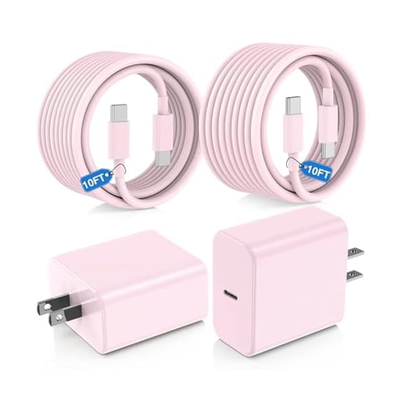Eryueer for USB C Fast Charger Compatible with iPhone 17/ Air/16/15 Pro Max,2Pack 10FT Type C Charger Block & Cable, PD 3.0 Super Fast Charging Compatible with iPad Pro MacBook Air/Pro M1/M2