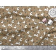 thumbnail image 2 of Soimoi Brown Polyester Crepe Fabric Mushroom,Oaknut & Rabbit Animal Decor Fabric Printed BTY 42 Inch Wide, 2 of 3