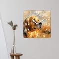 thumbnail image 3 of 10 Inch Wall Clock Battery Operated Square Clock for Office, Kitchen, Outdoor, Living Room,Watercolor Golden Retriever Dog with Butterfly Animals Delicate, 3 of 4