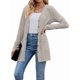 thumbnail image 2 of Cárdigan de Otoño para Mujer, de Punto Suave, de Larga, Abierto Al Frente y con Bolsillos. Gris S, 2 of 8