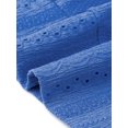 thumbnail image 5 of Agnes Orinda Women's Plus Size St. Patrick's Day Top Eyelet Hollow Double Layered Hem Crew Neck Batwing Sleeve t Shirts Casual Summer Blouses 3X Royal Blue, 5 of 6