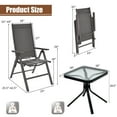 thumbnail image 4 of Costway Ensemble Bistro 3 Pcs Chaises Pliantes Réglables Table Carrée en Verre Jardin, 4 of 8