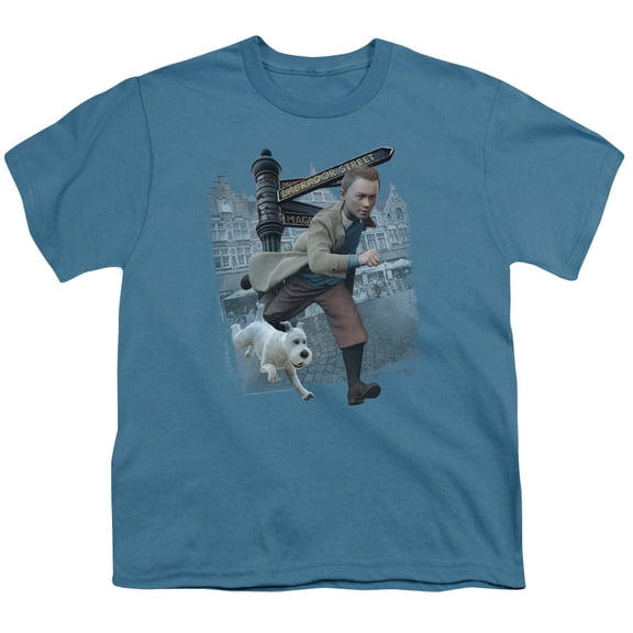Tintin Men's Labrador Street Youth T-shirt Slate