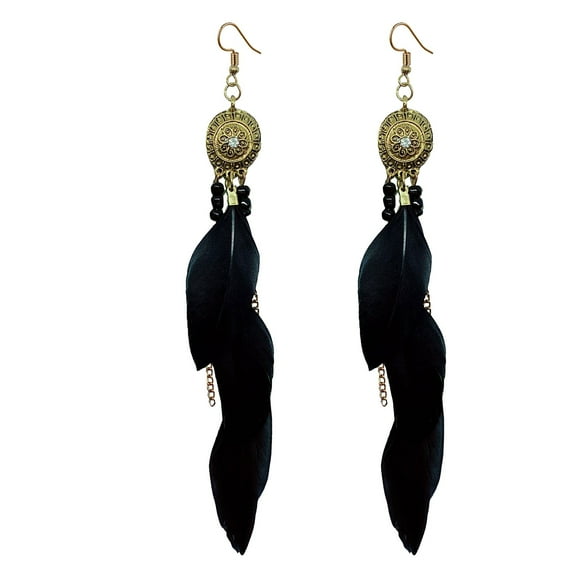 Feather Earrings for Women Bohemian Fringe Tassel Long Drop Dangle Earrings Set with Design for Women
