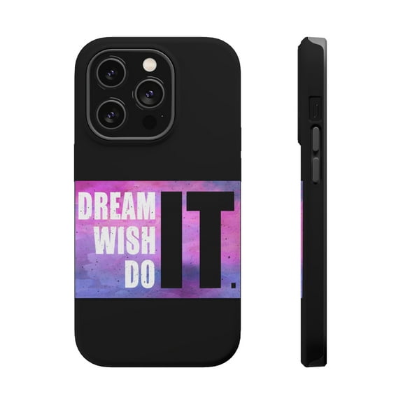 DistinctInk Tough Case for Apple iPhone 15 PRO (6.1" Screen), Compatible with MagSafe Charging - Dream It Wish It Do It