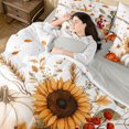 thumbnail image 5 of Erosebridal Sunflower Pumpkin King Bedding 7pcs,Fall Harvest King Bed in a Bag,Orange White,Reversible, 5 of 6