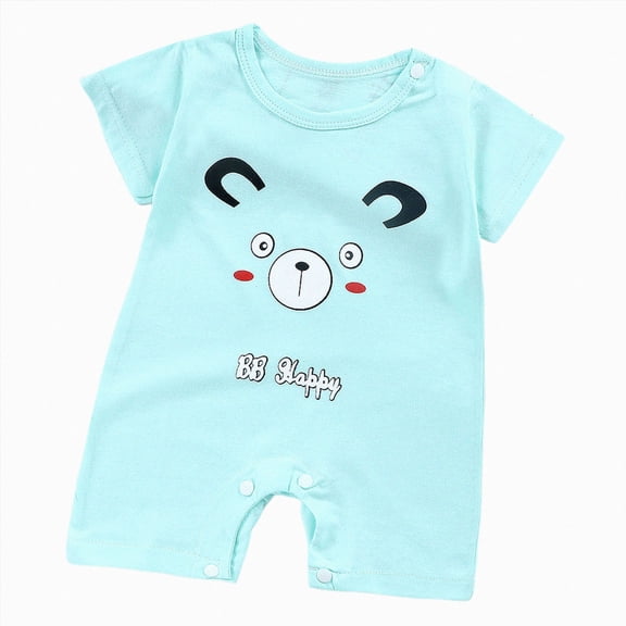 Dagaeig Baby Romper 0 3 6 9 12 18 24 Months Baby Girl Summer Clothes Short Sleeve Cotton Graphic Print Baby Clothes One-Piece Outfit Size 0-6 Months