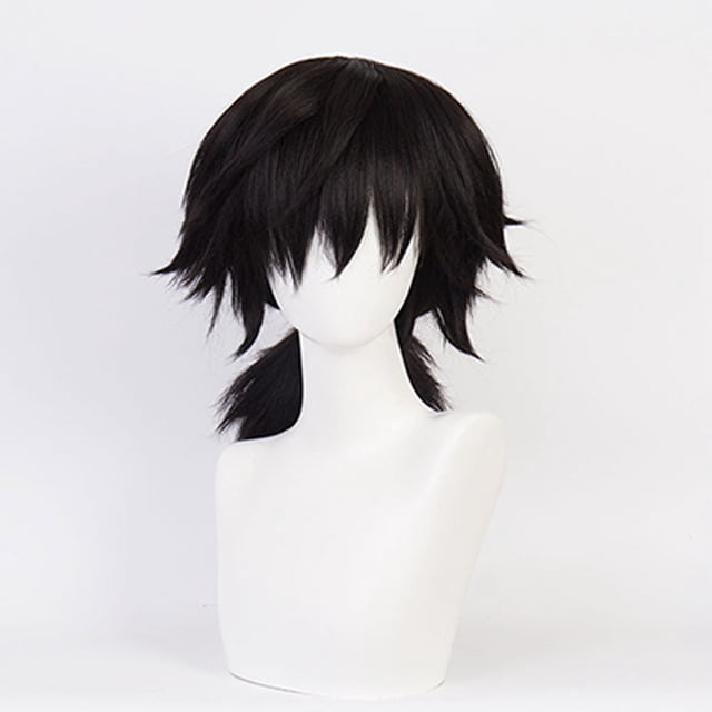 Giyu Tomioka-Disfraz de Demon Slayer para adultos y niños, traje de Cosplay de Anime, Kimetsu No Yaiba, Giyu Tomioka, peluca