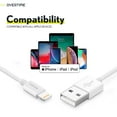 thumbnail image 6 of Overtime MFI Certified Lightning To USB Cable 1Ft, Phone Charger and Sync Cable - White, 6 of 9