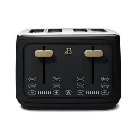 Beautiful 4-Slice Toaster with Touch-Activated Display, Black Sesame by Drew Barrymore