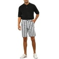 thumbnail image 2 of NOMADIC NOOK Men's Summer Regular Fit Flat Front Chino Striped Dress Shorts 2 Packs, 2 of 5