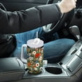thumbnail image 4 of Yayeee 40oz Stainless Steel Tumbler with Straw and Handle Double-Wall Insulated Travel Water Bottle, Beige Floral Garden, 4 of 8