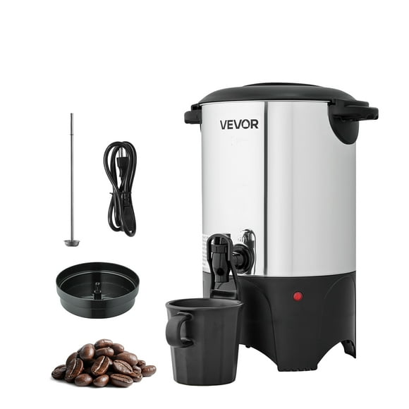 VEVOR Commercial Coffee Urn, 30 Cup 4.5 L Hot Beverage Dispenser with Dripless Faucet, Quick-Brewing Commercial Coffee Maker with Stainless Steel Liner, for Catering, Business