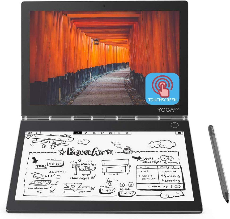 2019 Newest Lenovo Yoga Book C930 10.8" Dual-Display QHD 2560 x 1600 IPS & FHD 1920 x 1080 E Ink Mobius Touchscreen Light Weight Active Pen Intel ...
