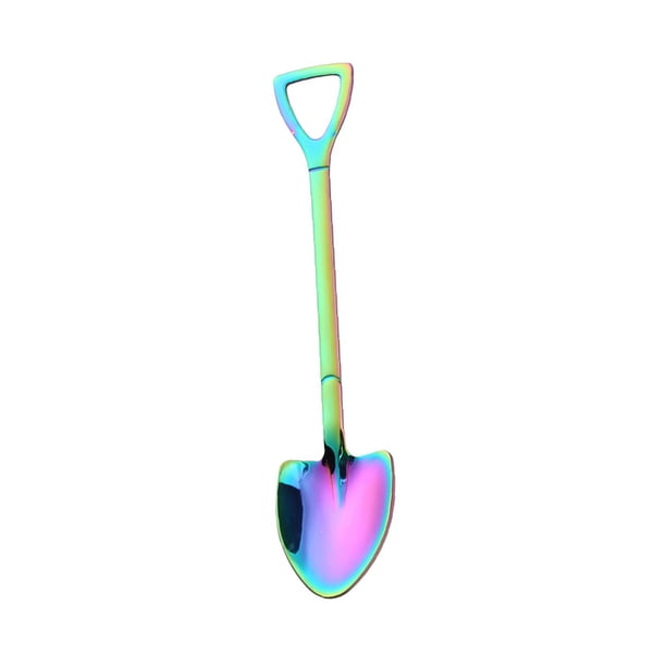 Toystoory Cucharas de pala, cuchara de café de acero inoxidable, cucharillas creativas para café, helado, vajilla, juego de cubiertos, 1 ud. Mostrada Vistoso pala de punta Toystoory HA001870-05