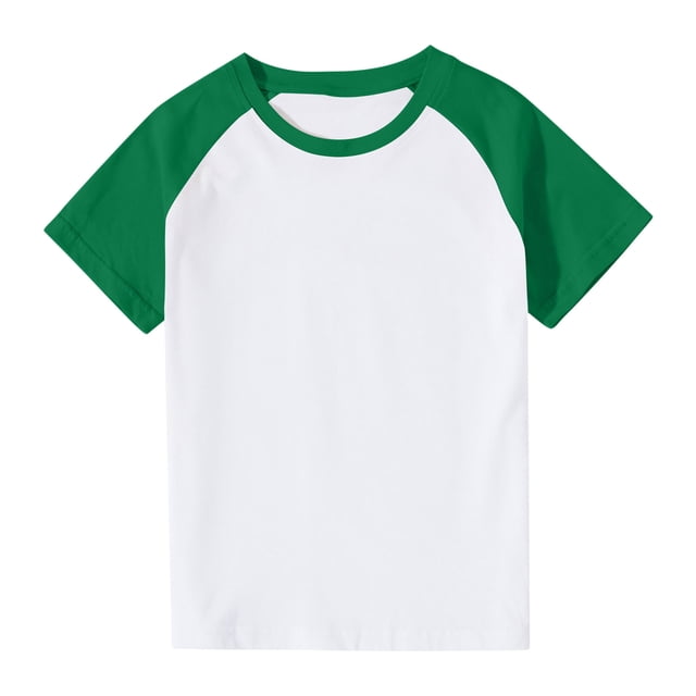 hengsof T-Shirt de Baseball pour Bébé 3-14 Ans Garçons Filles Raglan T-Shirt Blouse Courte Décontractée Col Rond