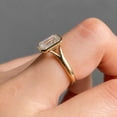 thumbnail image 5 of vylahjewellery Emerald Cut Diamond Engagement Ring Vintage Bezel Moissanite Engagement Ring Solitaire Ring Split Shank 10K Vermeil Yellow Gold Ring, 5 of 6