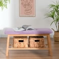 thumbnail image 3 of Tufted Fabric Bench Ottoman Bench, Purple, 3 of 6