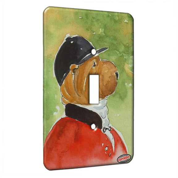 KuzmarK™ Single Gang Toggle Switch Wall Plate - Tally Ho Fawn Chinese Shar Pei Dog Art by Denise Every