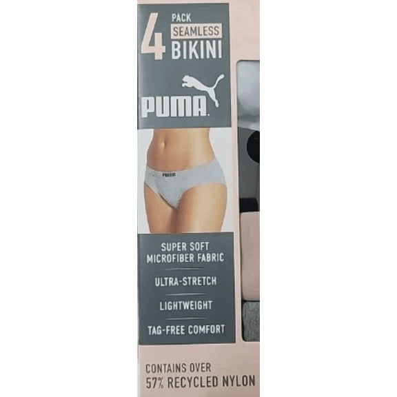PUMA Ladies’ Seamless Bikini 4-Pack Size S
