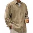 thumbnail image 7 of 2026 Men's Casual Loose Solid Color Corduroy Lapel Shirt Jacket, 7 of 7