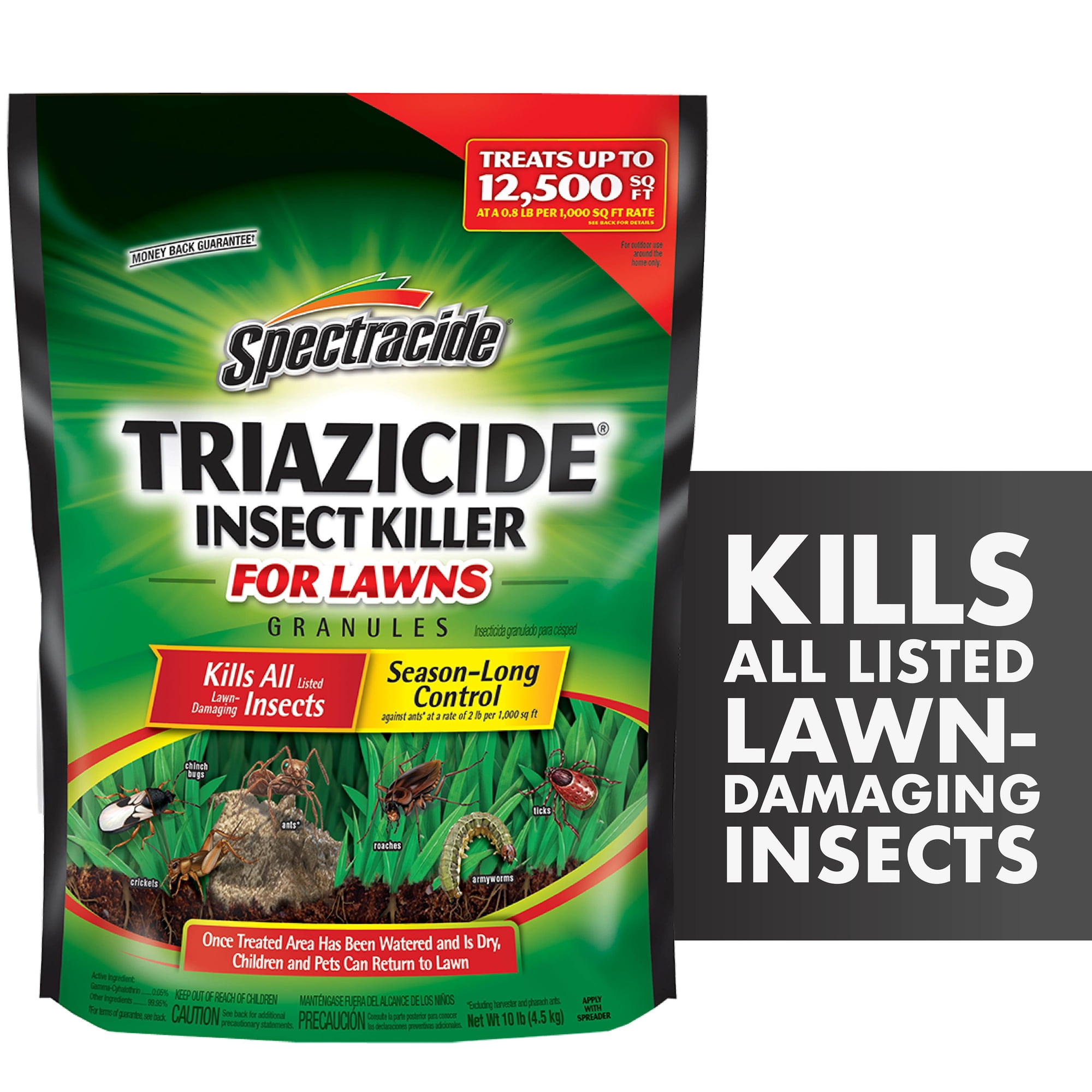 Spectracide Triazicide Insect Killer for Lawns, Granules Kill Lawn-Damaging Insects, 10 lb
