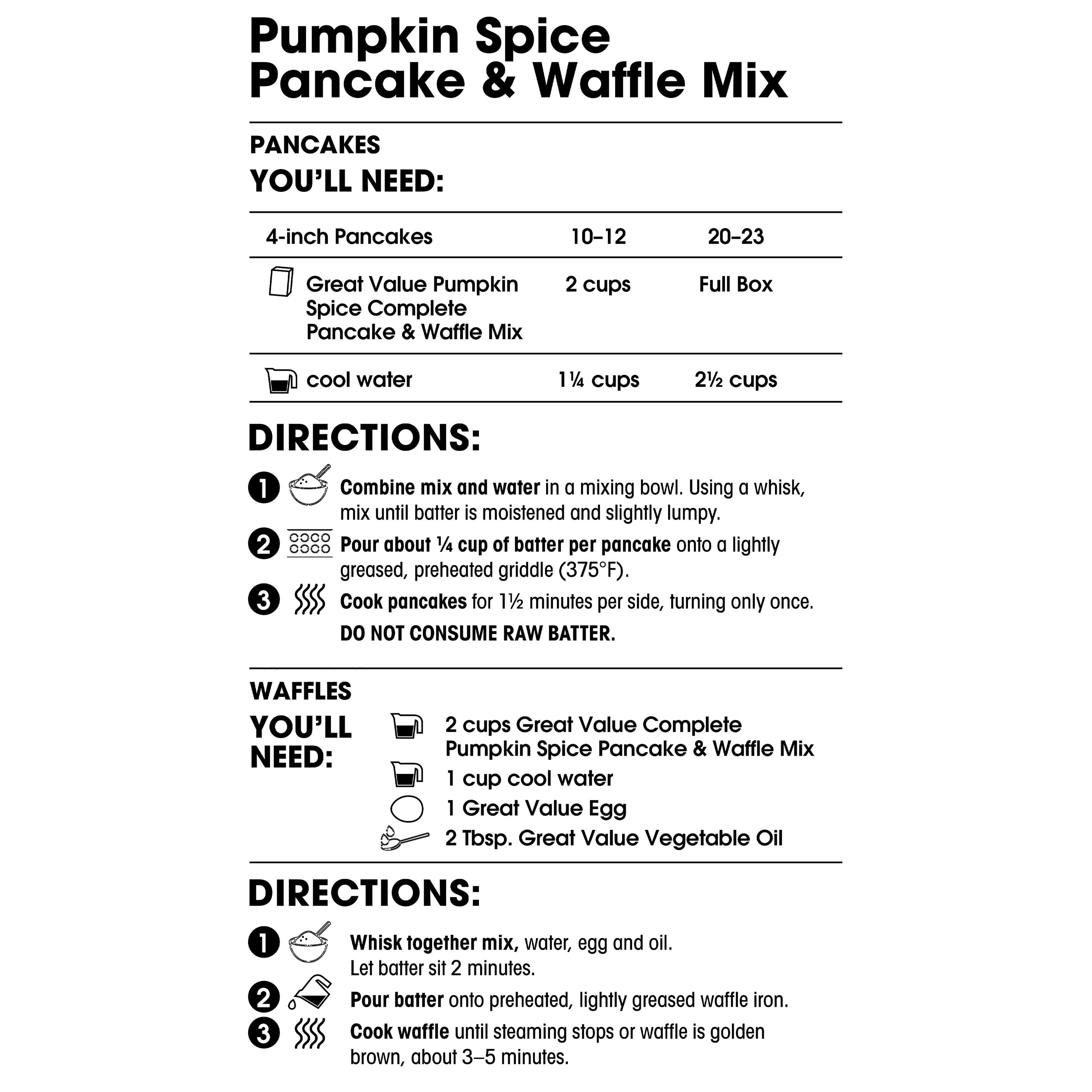 Great Value Pumpkin Spice Pancake & Waffle Mix, 16 oz Box