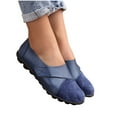 thumbnail image 3 of KBODIU Loafers for Women Casual Slip on Dress Loafers Womens Comfortable Roman Sandals Outdoor Walking Flats Shoes Low Tops Fashion Flats for Summer Blue 37, 3 of 3