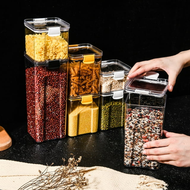 Food Storage Container with Airtight Lids Kitchen Rice Cereal Pantry Sugar Dispenser Spices Baking Flour Organizer Case Indoor Houseware Kitchen 700ML